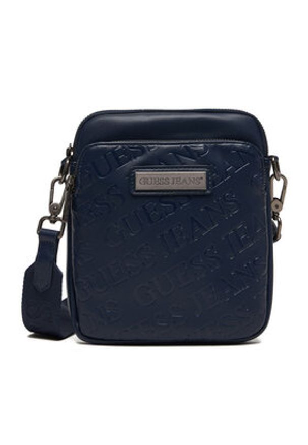Guess Jeans Saszetka CWBEO-GUESS-B-003-09 Granatowy. Kolor: niebieski. Materiał: skóra