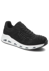 Czarne Sneakersy Rieker Stylowe Obuwie Damskie. Okazja: na co dzień. Kolor: czarny. Materiał: skóra ekologiczna. Wzór: aplikacja. Styl: elegancki