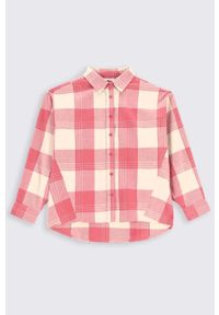 COCCODRILLO - Coccodrillo koszula bawełniana dziecięca kolor różowy. Okazja: na co dzień. Kolor: różowy. Materiał: bawełna. Długość rękawa: długi rękaw. Długość: długie. Styl: casual #1