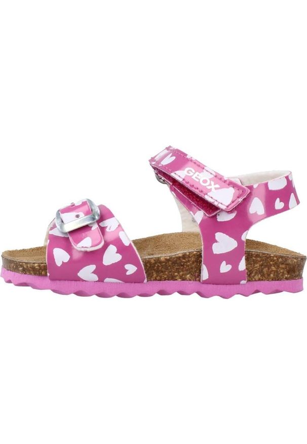 Geox - Sandały GEOX B SANDAL CHALKI GIRL Czerwony. Kolor: czerwony. Materiał: tkanina, syntetyk