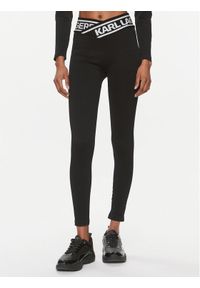 Karl Lagerfeld - KARL LAGERFELD Legginsy 240W1054 Czarny Skinny Fit. Kolor: czarny. Materiał: syntetyk