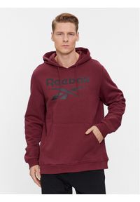 Reebok Bluza Identity Fleece Stacked Logo IM3955 Bordowy Regular Fit. Kolor: czerwony. Materiał: bawełna, syntetyk