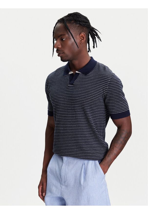 United Colors of Benetton - United Colors Of Benetton Polo 1094K301J Granatowy Regular Fit. Typ kołnierza: polo. Kolor: niebieski. Materiał: bawełna