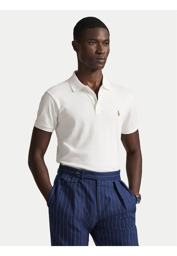 Polo Ralph Lauren Polo 710685514001 Biały Slim Fit. Typ kołnierza: polo. Kolor: biały. Materiał: bawełna