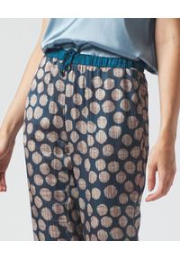 Manila Grace - MANILA GRACE - Luźne spodnie w grochy. Kolor: niebieski. Materiał: tkanina, wiskoza. Wzór: grochy #3