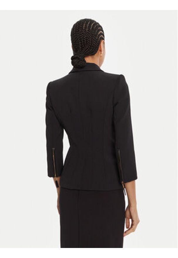 Elisabetta Franchi Marynarka GI-174-56E2 Czarny Regular Fit. Kolor: czarny. Materiał: syntetyk