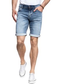 Mustang - SPODENKI MĘSKIE MUSTANG Chicago Short DENIM BLUE 1007117 5000 313. Materiał: denim