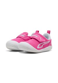 Puma - Sneakersy dla małych dzieci Kitten Mesh V PUMA Fluro Pink Pes Sea Glass Blue. Kolor: różowy, niebieski, wielokolorowy. Materiał: mesh. Sport: turystyka piesza