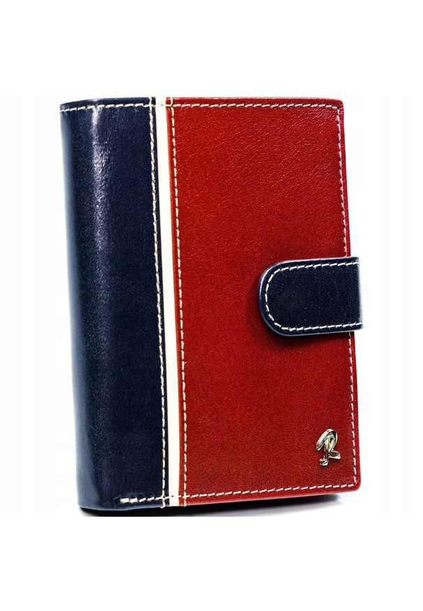 ROVICKY - Portfel męski czerwono-granatowy Rovicky 331L-RBA-D NAVY-RED. Kolor: czerwony, niebieski, wielokolorowy. Materiał: skóra