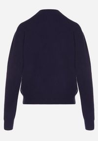 Born2be - Granatowy Sweter z Wełną i Wiskozą o Prostym Fasonie z Półgolfem Giolera. Okazja: na co dzień, do pracy, na spotkanie biznesowe. Kolor: niebieski. Materiał: wełna, wiskoza. Długość rękawa: długi rękaw. Długość: długie. Styl: casual, elegancki, biznesowy #5