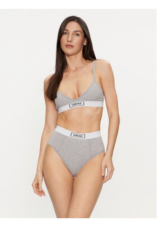 VERSACE - Versace Figi klasyczne z wysokim stanem 1013505 Szary. Stan: podwyższony. Kolor: szary. Materiał: bawełna