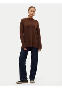 Vero Moda Sweter 10269229 Brązowy Loose Fit. Kolor: brązowy. Materiał: syntetyk