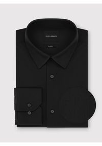 Pako Lorente - PAKO LORENTE - Czarna dzianinowa koszula męska. Typ kołnierza: kołnierzyk klasyczny. Kolor: czarny. Materiał: dzianina. Długość rękawa: długi rękaw. Długość: długie #8