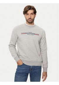 TOMMY HILFIGER - Tommy Hilfiger Bluza MW0MW35530 Szary Regular Fit. Kolor: szary. Materiał: syntetyk, bawełna