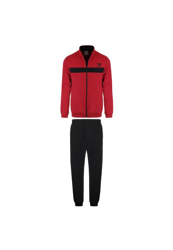 Diadora - Zestaw dresowy męski DIADORA TRACKSUIT FZ CORE. Kolor: czerwony. Materiał: dresówka