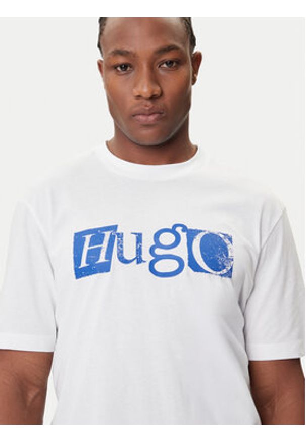 Hugo - HUGO T-Shirt Nugix 50543485 Biały Regular Fit. Kolor: biały. Materiał: bawełna