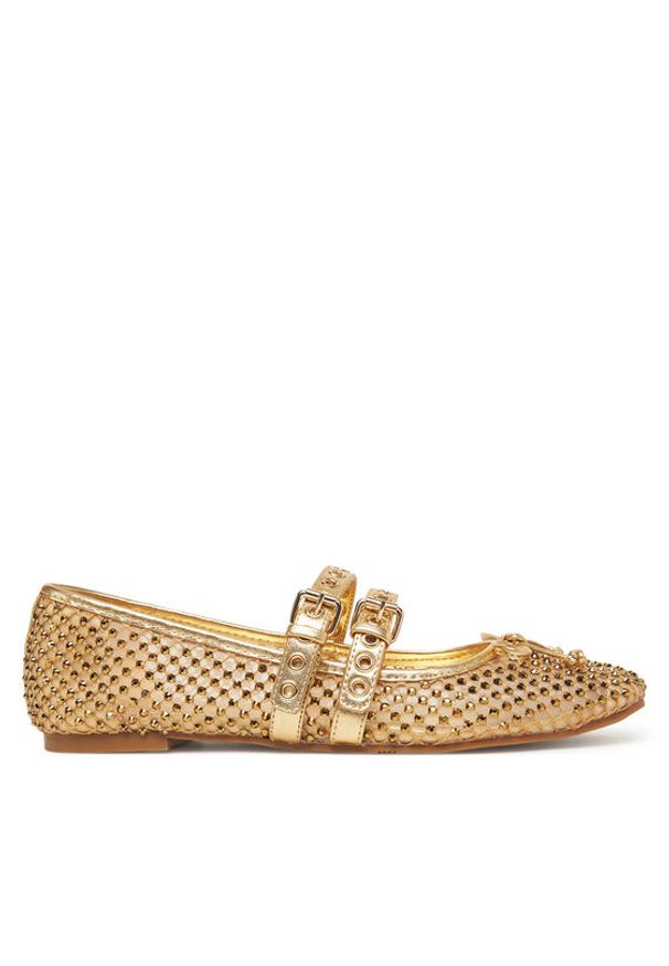 Guess Baleriny FLJKNN FAB02 Złoty. Kolor: złoty. Materiał: materiał