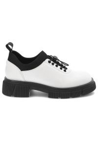 Białe Półbuty Artiker Wygodne Skórzane Buty Damskie. Okazja: na co dzień. Kolor: biały. Materiał: skóra. Styl: casual #6