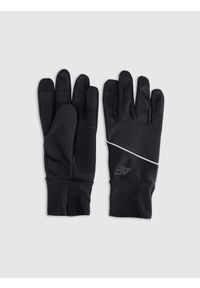 4f - 4F Rękawiczki softshellowe Touch Screen uniseks - czarne S. Kolor: czarny. Materiał: materiał, syntetyk, softshell. Technologia: Windstopper. Sezon: zima. Sport: narciarstwo, turystyka piesza #1