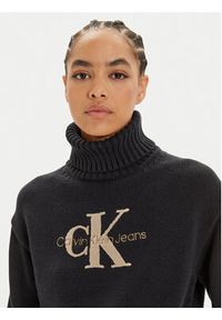 Calvin Klein Jeans Golf Chenille J20J224229 Czarny Regular Fit. Typ kołnierza: golf. Kolor: czarny. Materiał: bawełna, syntetyk #5