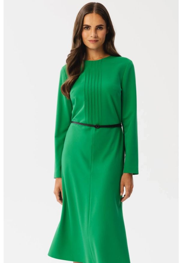 Stylove - Elegancka sukienka w stylu retro zielona. Kolor: zielony. Styl: retro, elegancki