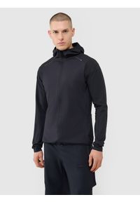 4f - 4F Bluza rowerowa szybkoschnąca męska - czarna XXL. Typ kołnierza: kołnierzyk stójkowy. Kolor: czarny. Materiał: dzianina, włókno, materiał. Długość rękawa: raglanowy rękaw. Długość: krótkie. Styl: klasyczny, sportowy. Sport: kolarstwo #1