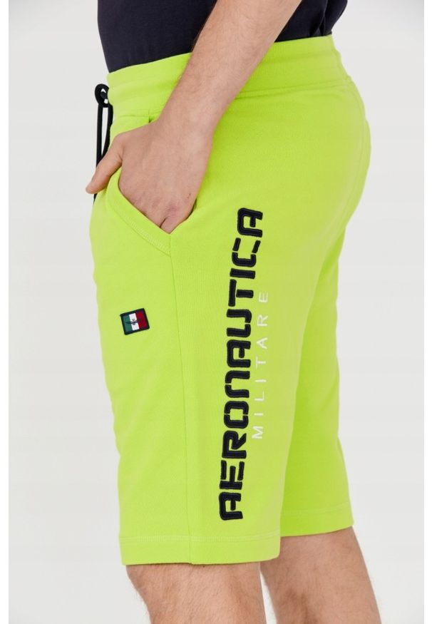 Aeronautica Militare - AERONAUTICA MILITARE Męskie dresowe bermudy zielone, Rozmiar XXL. Kolor: zielony. Materiał: bawełna, dresówka. Wzór: haft