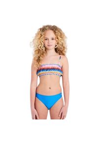 Dziewczęcy 2-częściowy kostium kąpielowy bandeau Protest Prtclaud. Kolor: niebieski. Wzór: nadruk, paski, kolorowy #2