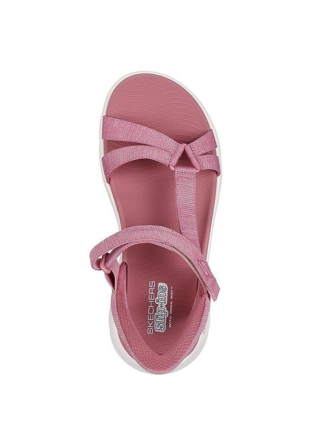 skechers - Sandały Skechers Go Walk Flex Sandal, Kobiety. Kolor: różowy. Materiał: materiał