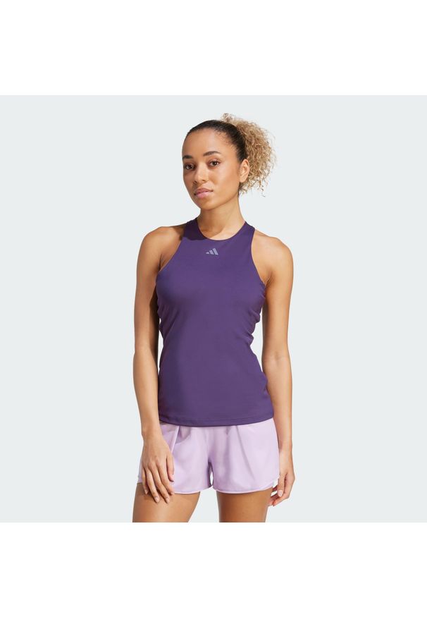 Adidas - Koszulka Tennis Climacool Y-Tank. Kolor: fioletowy. Długość rękawa: bez rękawów. Technologia: ClimaCool (Adidas). Sport: tenis