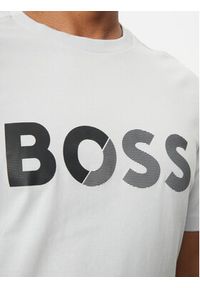 BOSS T-Shirt Tape Logo 50530990 Szary Regular Fit. Kolor: szary. Materiał: bawełna