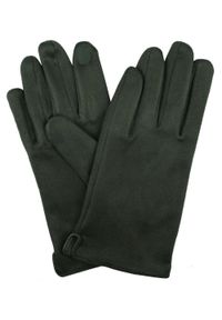 EM Men's Accessories - Miękkie i Delikatne Rękawiczki Męskie - Bawełniane - Ciemna Zieleń. Materiał: poliester, bawełna. Wzór: aplikacja. Sezon: zima, jesień #1