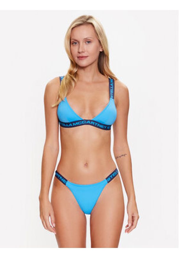 Stella McCartney Góra od bikini Logo Classic S7BY81890.45612 Błękitny. Kolor: niebieski. Materiał: syntetyk