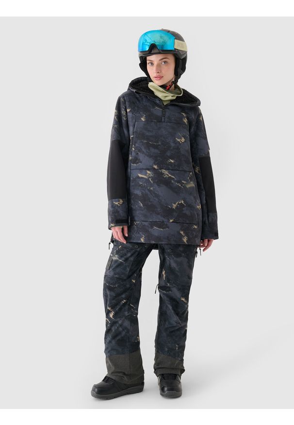 4f - 4F Spodnie snowboardowe membrana 10000 damskie - multikolor S. Kolor: wielokolorowy. Materiał: dzianina, poliester, materiał, tkanina. Wzór: gładki. Sezon: zima. Sport: snowboard