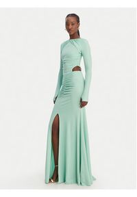 Just Cavalli Sukienka wieczorowa 80PAO922 J0253 Niebieski Slim Fit. Kolor: niebieski. Materiał: syntetyk. Styl: wizytowy #2