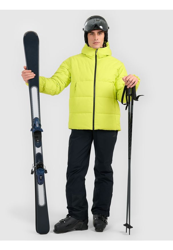 4f - 4F Kurtka narciarska membrana 5000 męska - zielona 3XL. Kolor: zielony. Materiał: poliester, materiał. Wzór: gładki. Sezon: zima
