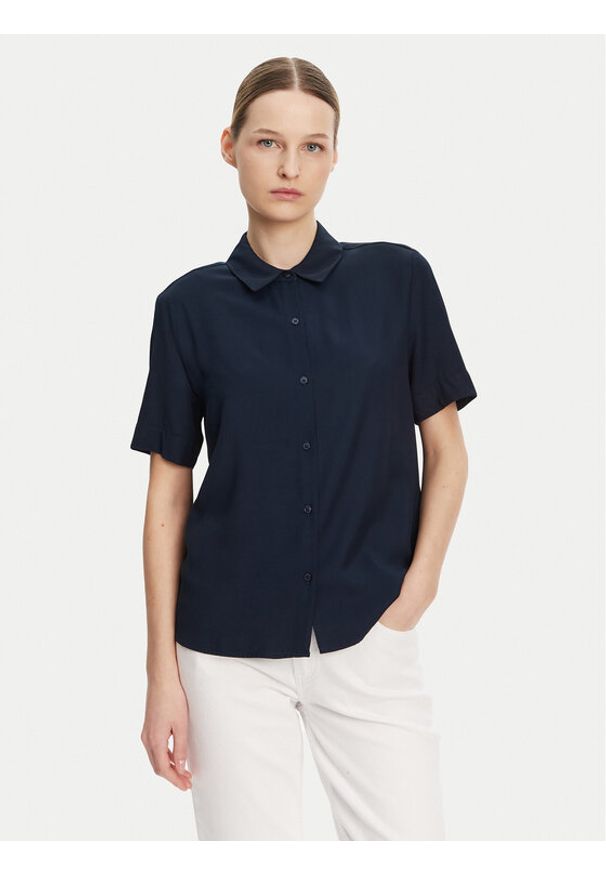 TOMMY HILFIGER - Tommy Hilfiger Koszula WW0WW44683 Granatowy Relaxed Fit. Kolor: niebieski. Materiał: wiskoza