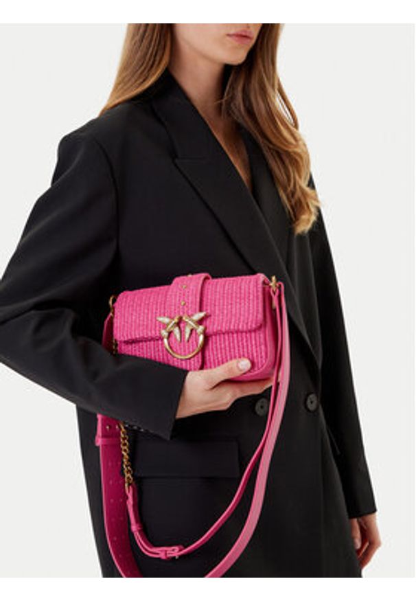 Pinko - PINKO Torebka Love One Mini Slouchy Fl PE 25 PLTT 104340 A2CF Różowy. Kolor: różowy