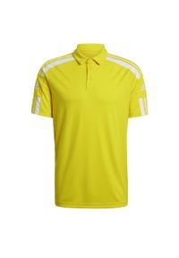 Koszulka polo do piłki nożnej męska Adidas Squadra 21 Polo z krótkim rękawem. Typ kołnierza: polo. Kolor: żółty, wielokolorowy, biały. Długość rękawa: krótki rękaw. Długość: krótkie