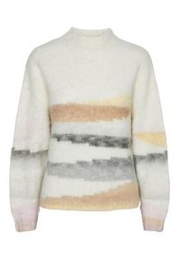 Pieces Sweter 17142347 Biały Regular Fit. Kolor: biały. Materiał: syntetyk