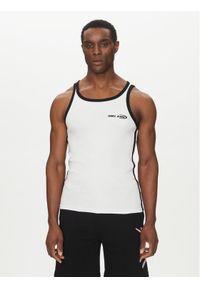 Karl Kani Tank top Ellipse 60310050 Biały Slim Fit. Kolor: biały. Materiał: bawełna