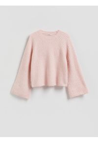 Reserved - Sweter z wełną i moherem - pastelowy róż. Kolor: różowy. Materiał: moher, wełna #1