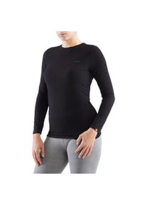 Koszulka longsleeve damska Viking Teres z przędzy bambusowej i wełny Merino. Kolor: czarny. Materiał: wełna. Długość rękawa: długi rękaw #1