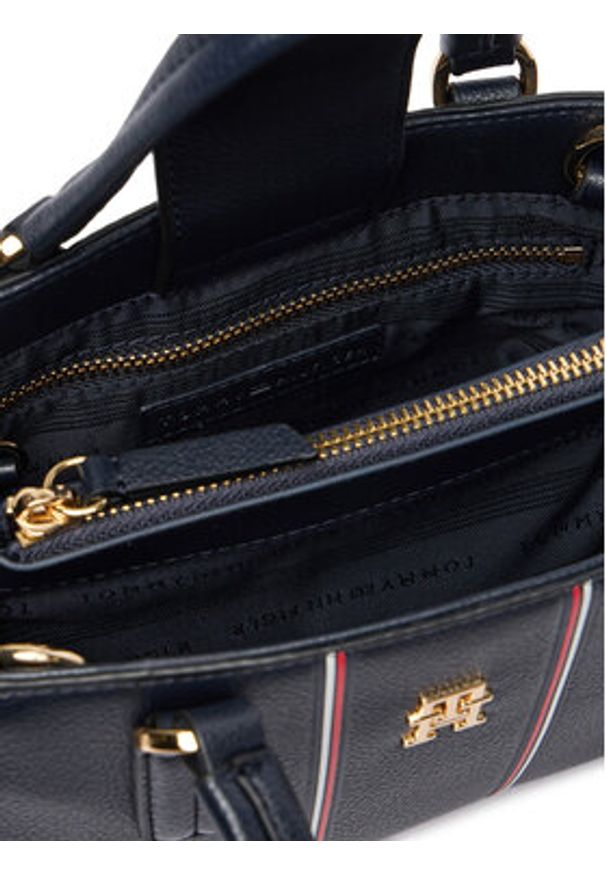 TOMMY HILFIGER - Tommy Hilfiger Torebka Th Daily Mini Tote Corp AW0AW18642 Granatowy. Kolor: niebieski. Materiał: skórzane
