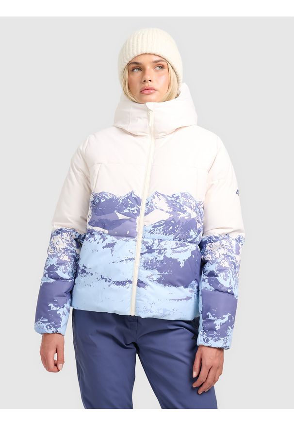 4f - 4F Kurtka narciarska membrana 5000 damska - multikolor XL. Kolor: niebieski. Materiał: poliester, materiał. Wzór: gładki. Sezon: zima