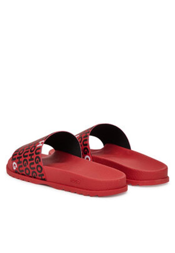 Hugo - HUGO Klapki 50546772 Czerwony. Kolor: czerwony