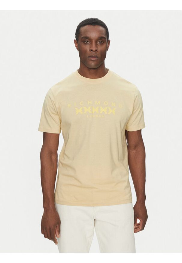 Richmond X T-Shirt UMP25004TS Beżowy Regular Fit. Kolor: beżowy. Materiał: bawełna