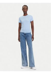 Tommy Jeans T-Shirt Linear DW0DW21164 Błękitny Slim Fit. Kolor: niebieski. Materiał: bawełna #3