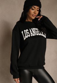 Renee - Czarna Bluza z Bawełną Ozdobiona Napisem Fezolda. Okazja: na co dzień. Kolor: czarny. Materiał: bawełna. Wzór: napisy, aplikacja. Styl: klasyczny, casual, elegancki #5