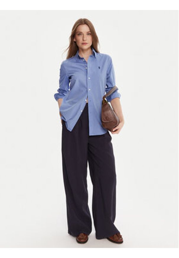 Polo Ralph Lauren Koszula 211941509001 Niebieski Slim Fit. Typ kołnierza: polo. Kolor: niebieski. Materiał: bawełna